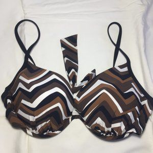 Bamboo Bikini top, Bamboo, L/XL geometric pattern